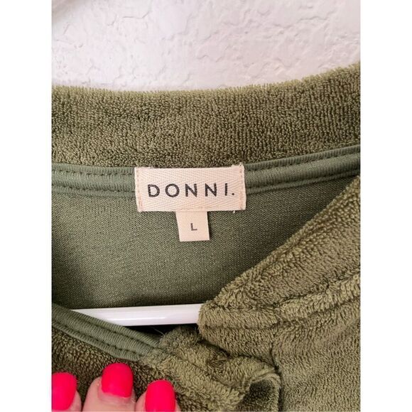 Donni Terry Henley Sweatshirt NWT NEW - Picture 4 of 8